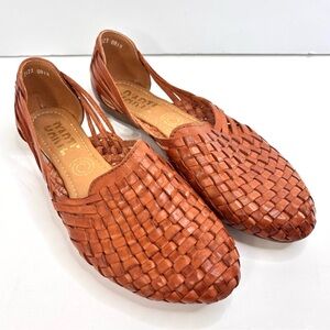 Huarache D’ARTE Brown Woven Braided Leather Sandals Shoes Mexico Size 10M